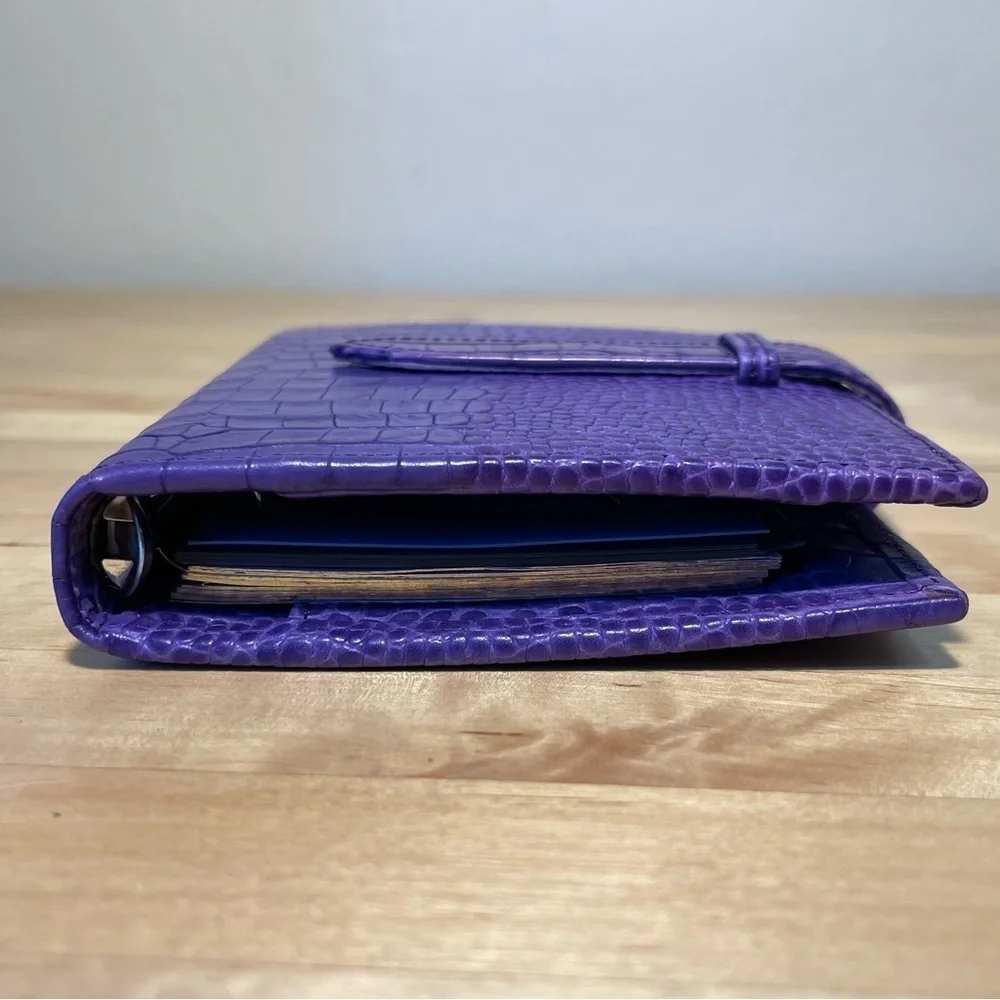 Smythson of Bond Street Bijou Organizer | Mara Purple Crocodile-Embossed Leather